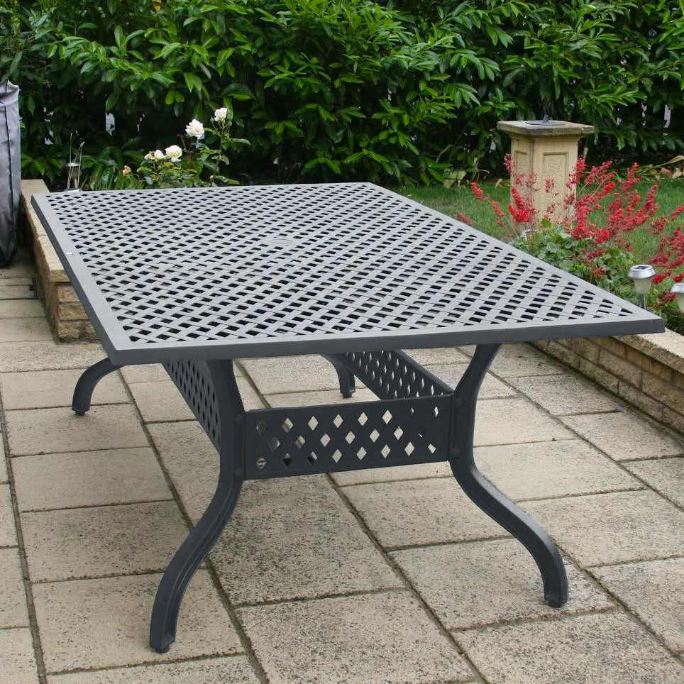 SOPHIA 200x120cm Rechteckiges 6 Sitzer Tisch Aluguss Gartenmöbel