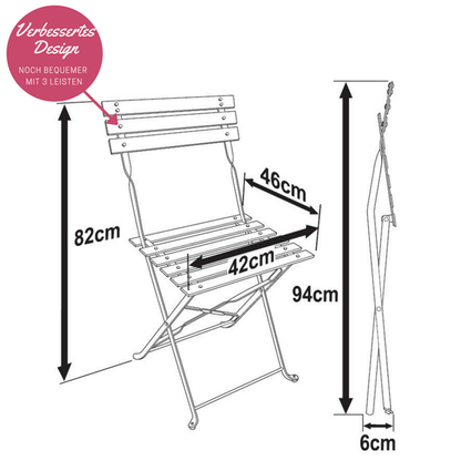 ALESSIA Bistro Set (Tisch mit 2 StÃ¼hlen) 