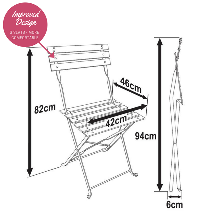 ALESSIA Bistro Set (Tisch mit 2 StÃ¼hlen) - WeiÃŸ