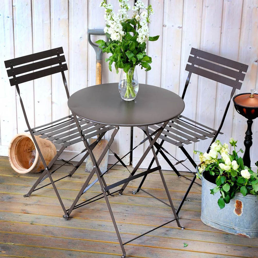 ALESSIA Bistro Set - Aschbraun (2 Personen Set)