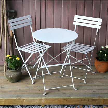 ALESSIA Bistro Set (Tisch mit 2 StÃ¼hlen) - WeiÃŸ