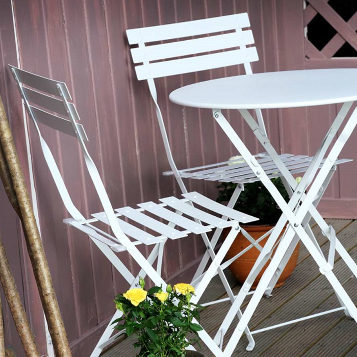 ALESSIA Bistro Set (Tisch mit 2 StÃ¼hlen) - WeiÃŸ