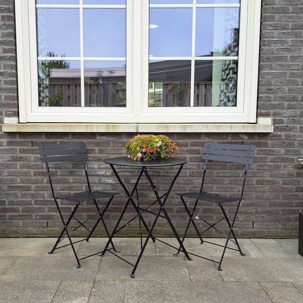 ALESSIA Bistro Set - Schwarz (2 Personen Set)